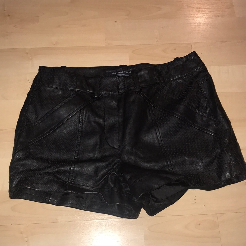 French Connection Faux Leather Shorts